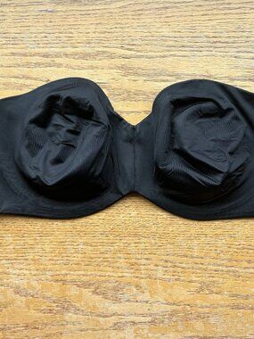 Delimira Plus Size Strapless Minimizer Lined Bra 40E Black